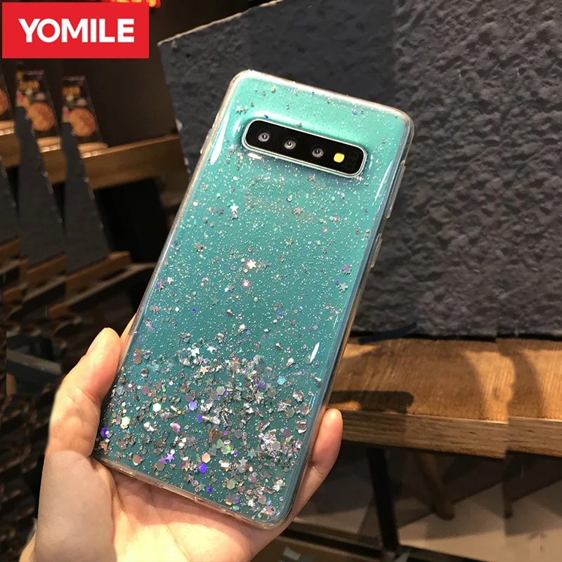 Bling Star Glitter Case For Samsung S8 S9 S10 S20 Ultra A51 A71 A50 A70 A40 Note 8 9 10 Plus A20E Transparent Silicone Cover | Мобильные