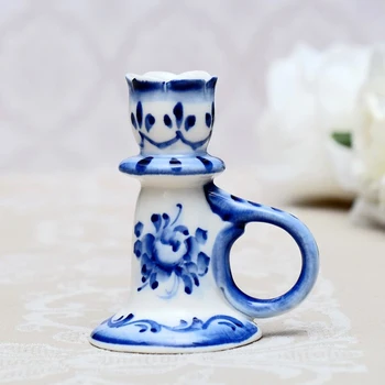 

Candlestick with handle, gzhel, D = 7.5 cm. 4428795