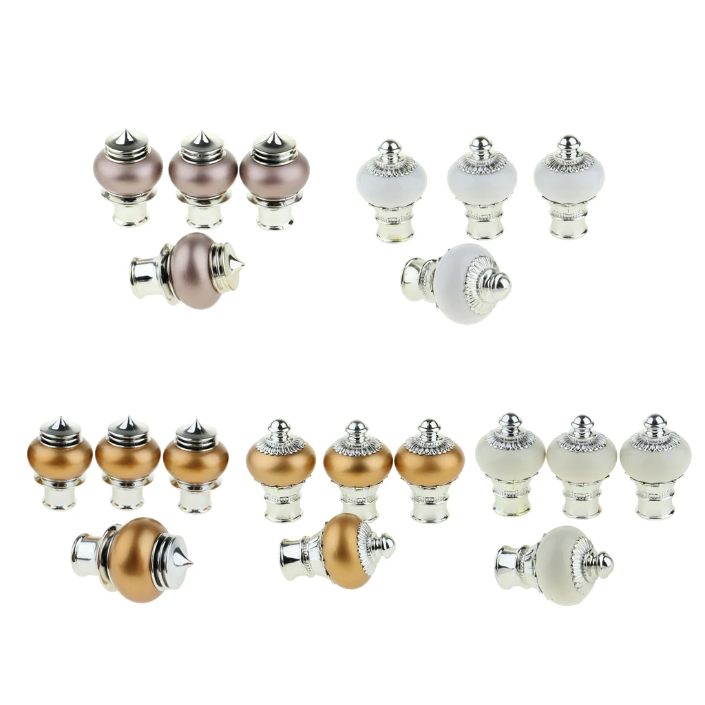 4Pcs Pack Curtain Pole Ends Decorative Curtain Rod Finals Window Drapery Curtain Rod End Caps Dia. 28mm