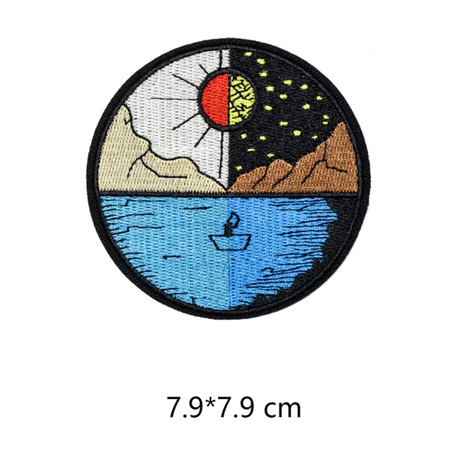 Scenery Sun Cute Iron On Patches For Clothes Handmade Sewing Patterns Embroidered Applique Patch On Clothes Stickers Vintage 8