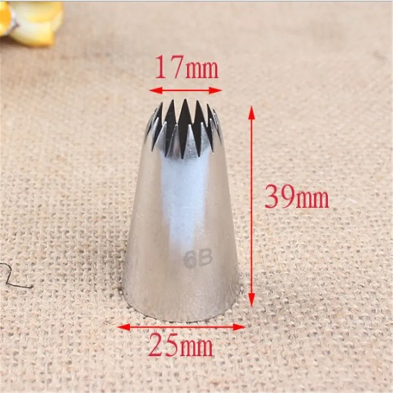 Description Picture 5 of item1PC Large Stainless Steel Nozzle Cake Decorating Tips Writing Tube Icing Nozzle Baking & Pastry Tools Cupcake Baking Tools 6B#