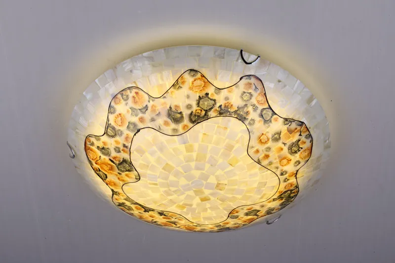 

European minimalist bedroom ceiling LED lamp Mediterranean study lamp shell lamp aisle lights Yang table lamp