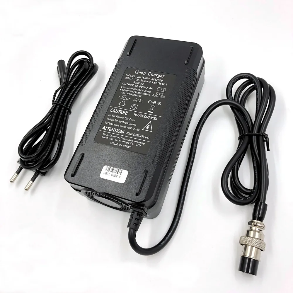 58.8V2A Charger For 48V 52V Li-ion Battery Electric Bike Lithium Battery Charger GX16 High Quality Strong with Cooling fan