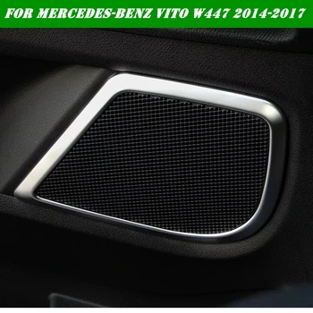

4PCS Interior For Mercedes-Benz Vito W447 2014 - 2018 Side Car Door Stereo Speaker Audio Sound Cover Trim ABS Matte Style