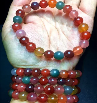 

source agate bracelet, single circle bead, colorful as tourmaline candy crystal bracelet, multi treasure bracelet, male