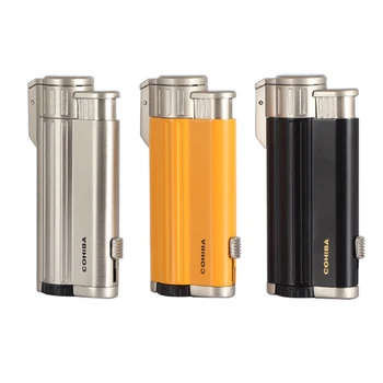 

COHIBA Lighter Butane Gas Windproof 3 Jet Torch Lighters Portable Smoking Tool Cigarette Cigar Lighter