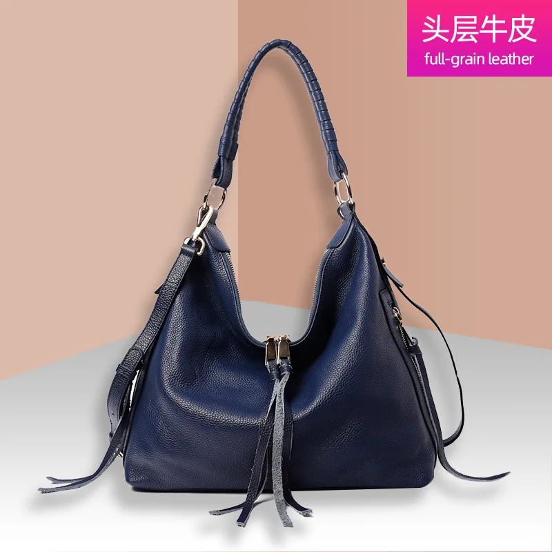

Place of Origin Supply of Goods Guangzhou WOMEN'S Bag Full-grain Leather Genuine Leather Tote Bag Europe And America Tassels Lar