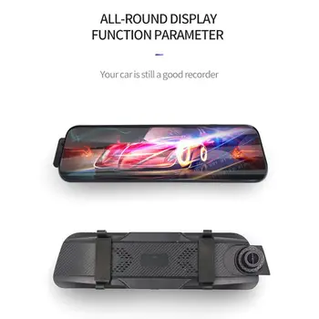 

New 10 Inch Touch Screen 1080P Car DVR Stream Media Dash Camera Video Recorder Dual Lens Rearview Mirror Backup Camera