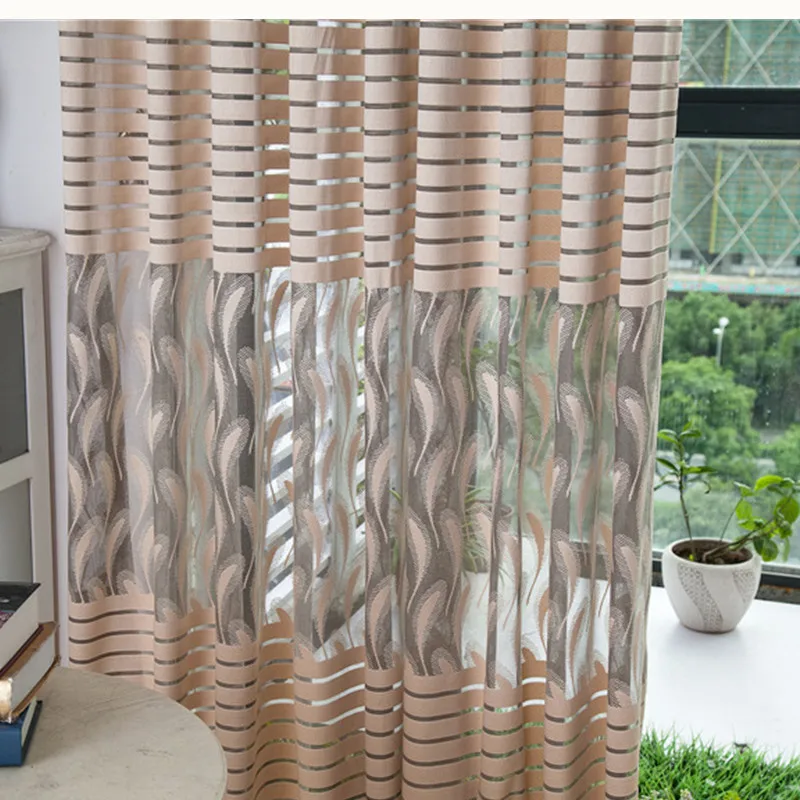 

Jacquard Curtain for Kitchen Living Room Bedroom Tulle for Windows Customize Sheer Guaze Tulle Cortinas