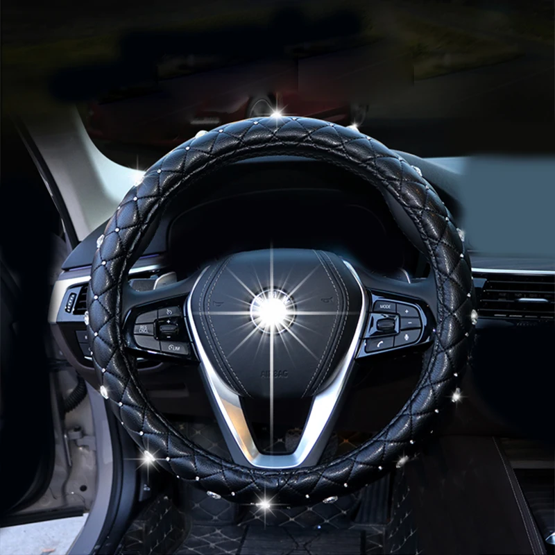 2019-New-Crystal-Diamond-Car-Steering-Wheel-Covers-for-Women-Girl-Leather-Rhinestone-covered-Steering-Wheel (1)