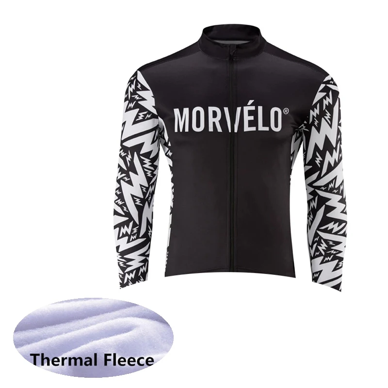 Morvelo зима с длинным рукавом Майки для велоспорта pro team термальная флисовая велосипедная Джерси для езды на гоночном велосипеде одежда S54 - Цвет: Q8