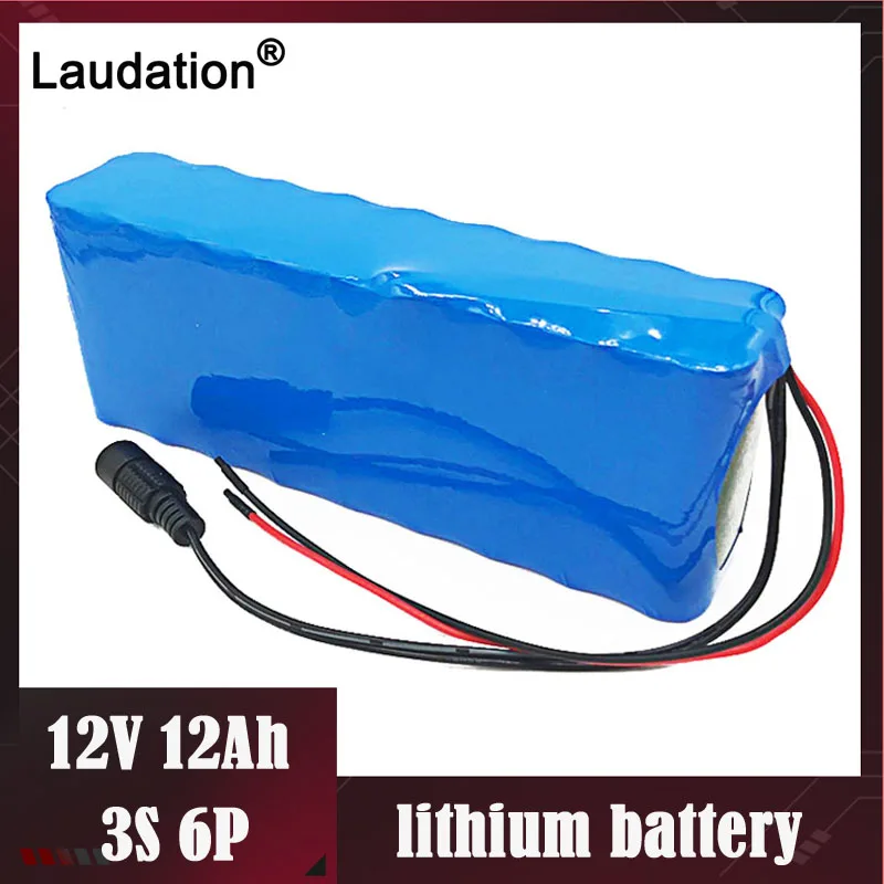 Laudation 12V перезаряжаемый аккумулятор постоянного тока 11 1 V 12 6 18650 литий ионная