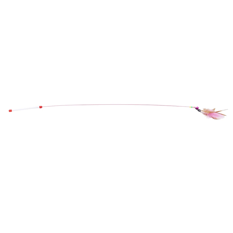 High Quality Funny Playing Cat Catcher Teaser Toy Cat Toys Soft Colorful Cat Feather Bell Rod Toy for Cat Kitten