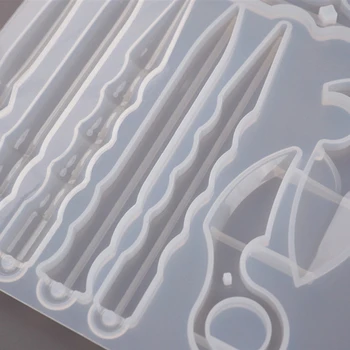 

2020 New Self Defence Dagger Mold Anti-Wolf Weapons Sword Pendant Silicone Mold Art Tools