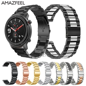 

Metal Strap For Amazfit gtr 47mm bracelet Stainless Steel Strap for Huami amazfit Bip gtr 42mm Watch Band Wrist Strap Wristband