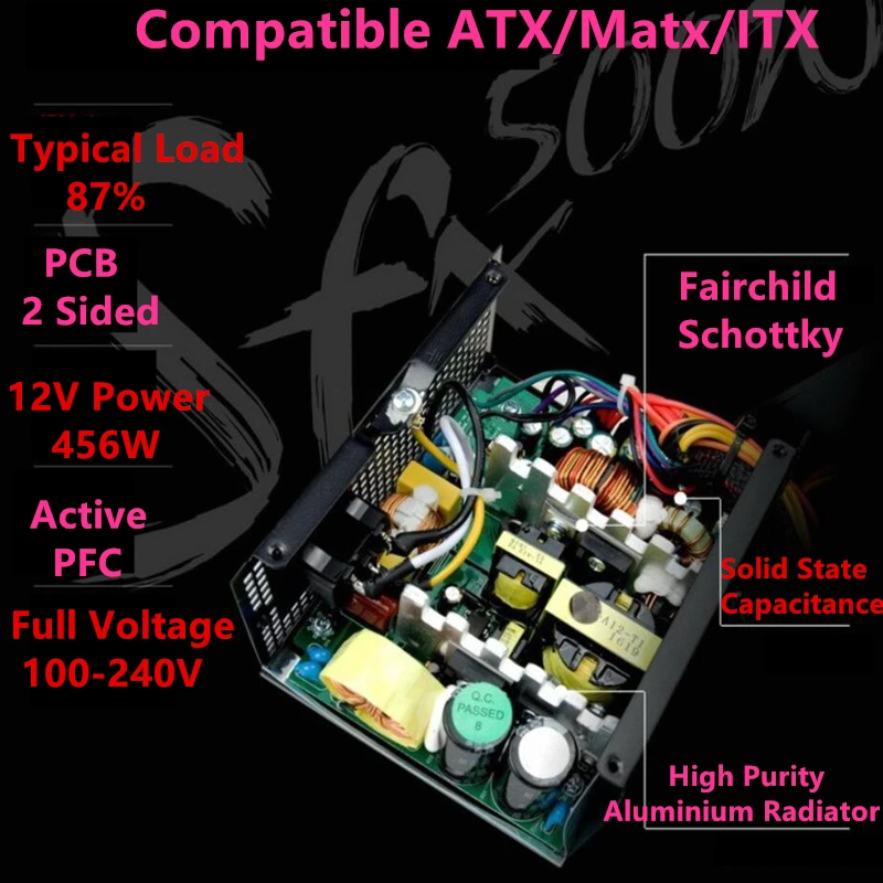 New Original Psu For 1stplayer Brand Black Widow Sfx Itx Quasi Silver 500w Power Supply Gpk500s Fx Pc Power Supplies Aliexpress