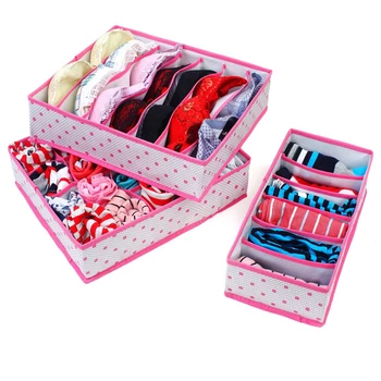 

Washable Underwear Storage Box Foldable 7 16 24 Grids Bras Socks Drawer Organizer Multi-function Home Storage Organizer