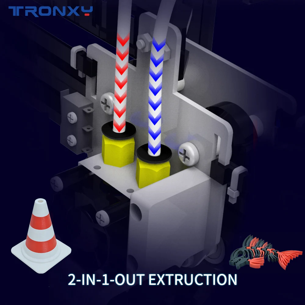 Новинка 3D принтер Tronxy X5SA 500 2E/X5SA 400 2E больше 2 в 1 двухцветный экструдер Cyclops с одной