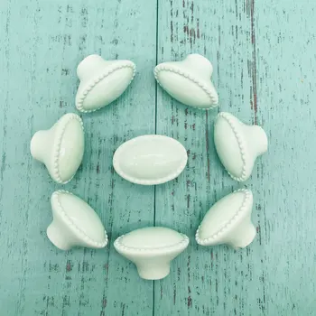 

10x Nordic Style Green Color Ceramic Cabinet Knob 33mm Door Pull Furniture Handles Simple for Children Desk Dresser Knob