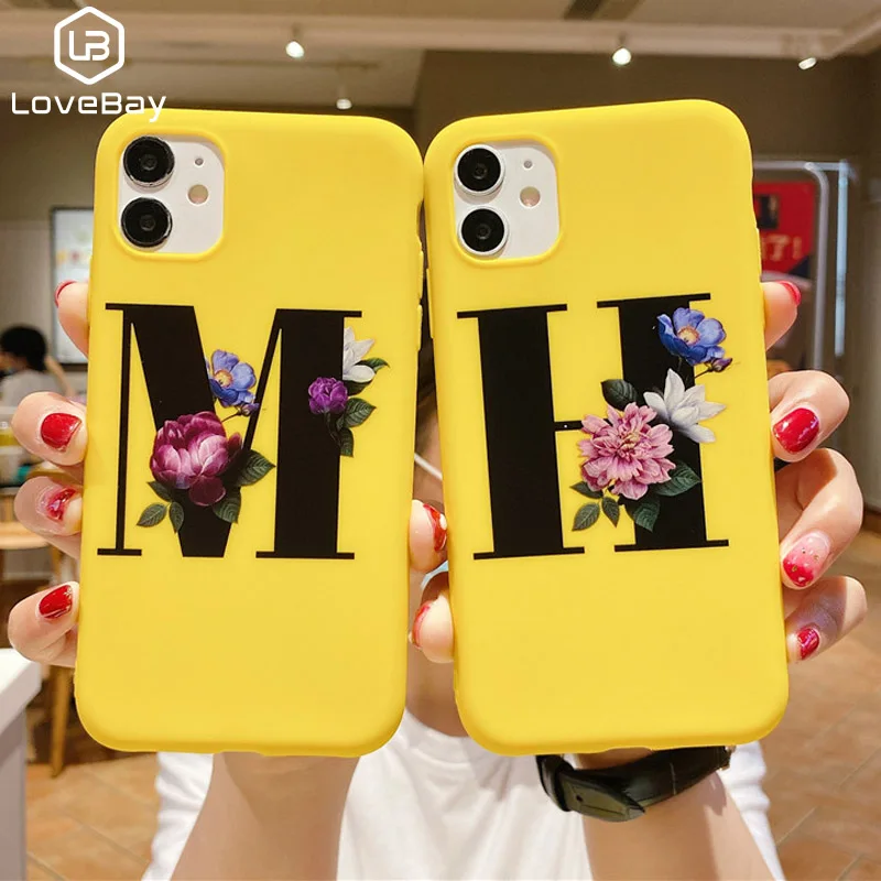 Lovebay чехол для телефона с цветами и буквами iPhone 11 Pro Max X XS XR Xs мягкий силиконовый