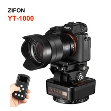 Zifon YT-1000 auto motorizado girando panorâmica cabeça de controle remoto pan tilt cabeça tripé vídeo estabilizador para câmeras smartphone
