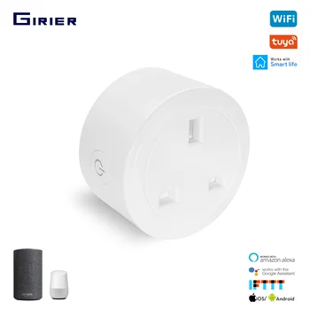 

GIRIER Smart Wifi Power Plug UK 16A with Power Monitor Smart Life App Voice Wireless Power Socket Work with Alexa Google Home