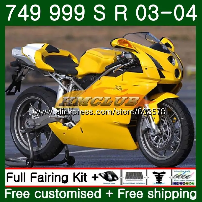 Корпус для поездок на мотоцикле DUCATI 749-999 749S 999 S 2003 2004 2005 2006 комплект 48CL. 105 749 999 S R 749R 999R 999 749 03 04 05 06 приятный желтый обтекатель
