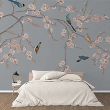 Пользовательские модные обои современный китайский ручная роспись Слива мягкий фон papel де parede обои для стен