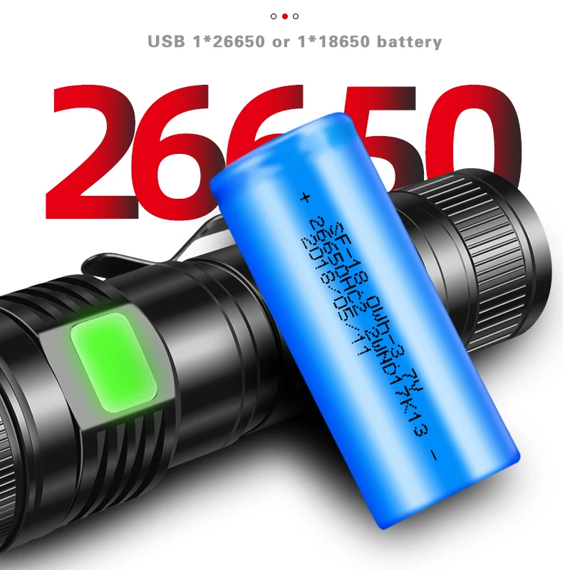 Мощный 60000LM светодиодный фонарик XHP50 светодиодный фонарик заряжаемый через интерфейс USB фонарь зум 5 Режим фонарик Фонарь Use18650/26650 батарея