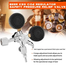 Beer Keg CO2 Regulator Safety Pressure Relief Valve 0-3000 PSI Tanks Pressure Stainless Steel Pressure Gauge for Beer Brews