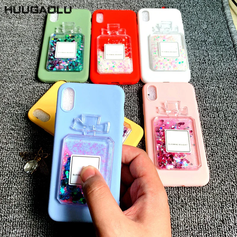 Для Huawei P30 Lite P20 P10 Mate 20 Pro 10 Чехлы флакон духов 3D Жидкий чехол Fundas Coque Etui Мягкий