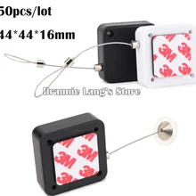 50 шт./лот растягивающийся квадратный анти-магазинный Потяните проволочный ящик муляж системы безопасности Сотовый Телефон Потяните ящик recoiler Держатель Сталь 44*44*16 мм