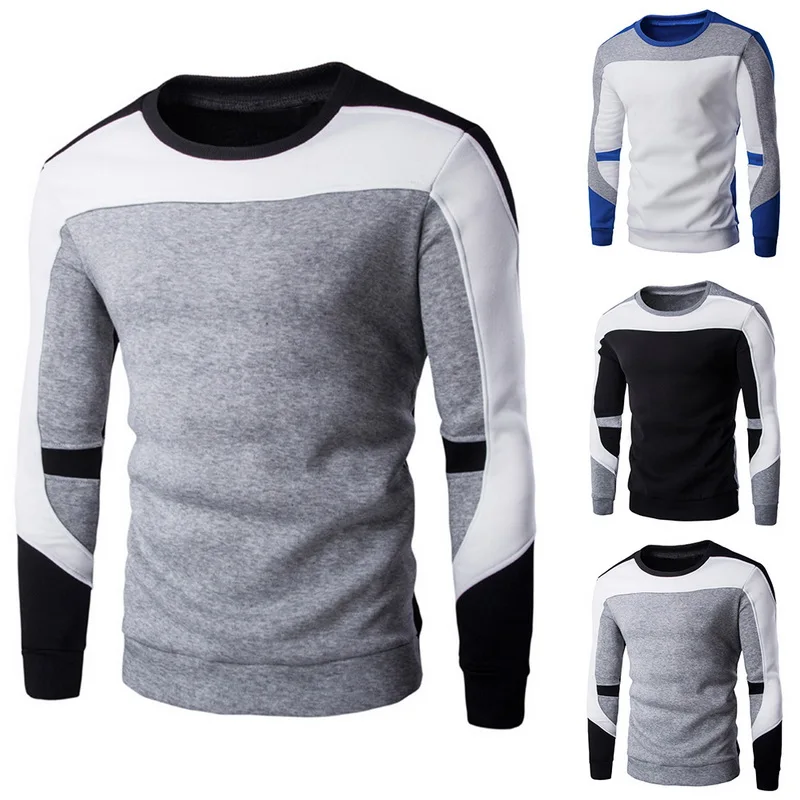 Seller 2019 Winter Men Sweater Slim Fit Knittwear Casual Pullover Male O-neck Patchwork Sweater Men Pull Homme Tops Men Clothing