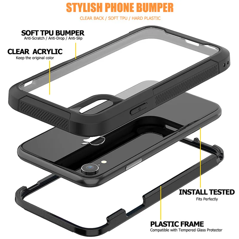 leather iphone 12 mini case 360 גוף מלא מסך מגן שקוף מקרה עבור iPhone13 12 פרו מקס מיני 11 Xs X Xr 6 6S 7 8 בתוספת SE2 עמיד הלם טלפון כיסוי leather iphone 12 mini case
