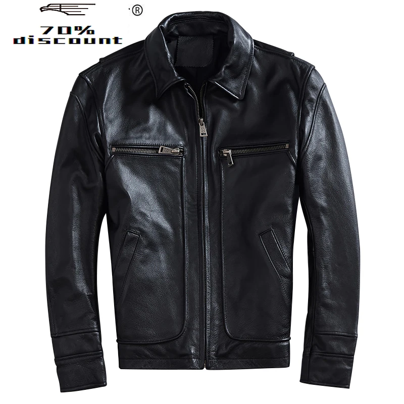 

Autumn Winter Genuine Leather Jacket Men Clothes 2020 Real Cow Leather Jackets Plus Size XXXXL Coat Deri Ceket 533 ZL403