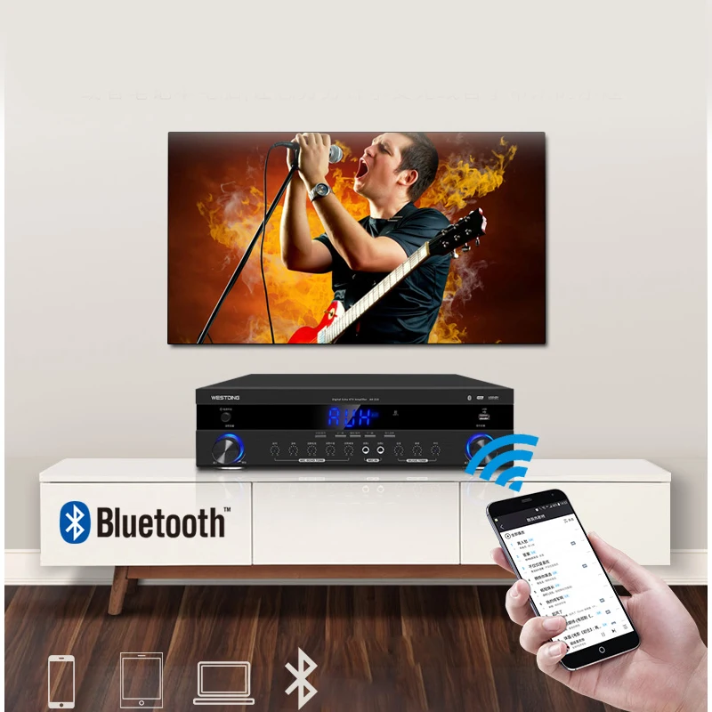 KYYSLB 220 В 800 Вт высокой мощности 4,0 Bluetooth усилитель AK-310 дома KTV Аудио карты пакет динамик караоке усилитель с USB