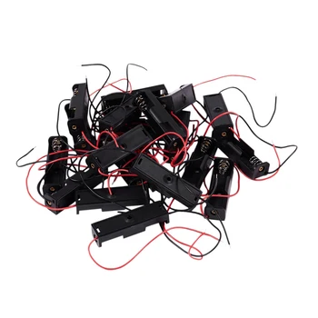 

20 Pcs Black 2-Wired 1x AA Battery Case Box Holder