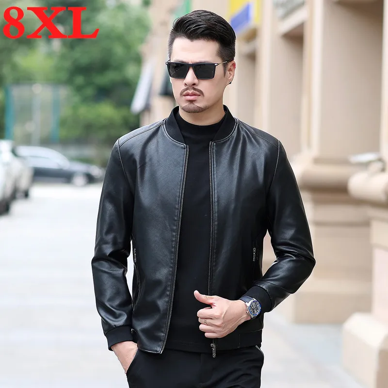 

2019 new 8XL 7XL plus size Autumn And Winter Men Leather Jacket Genuine Real Sheep skin Brand Black Man's Coat