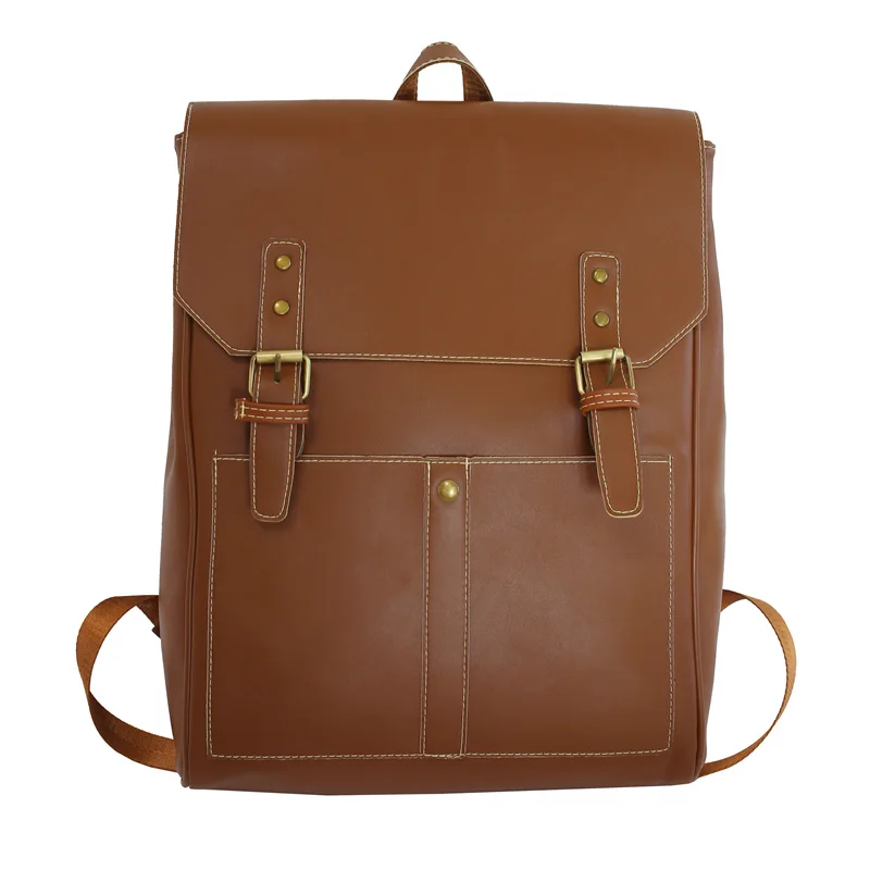 PU Leather Woman Backpack High Quality Female Rucksack Vintage Double Shoulder Bag Large Capacity School Bag Backpacks Mochila