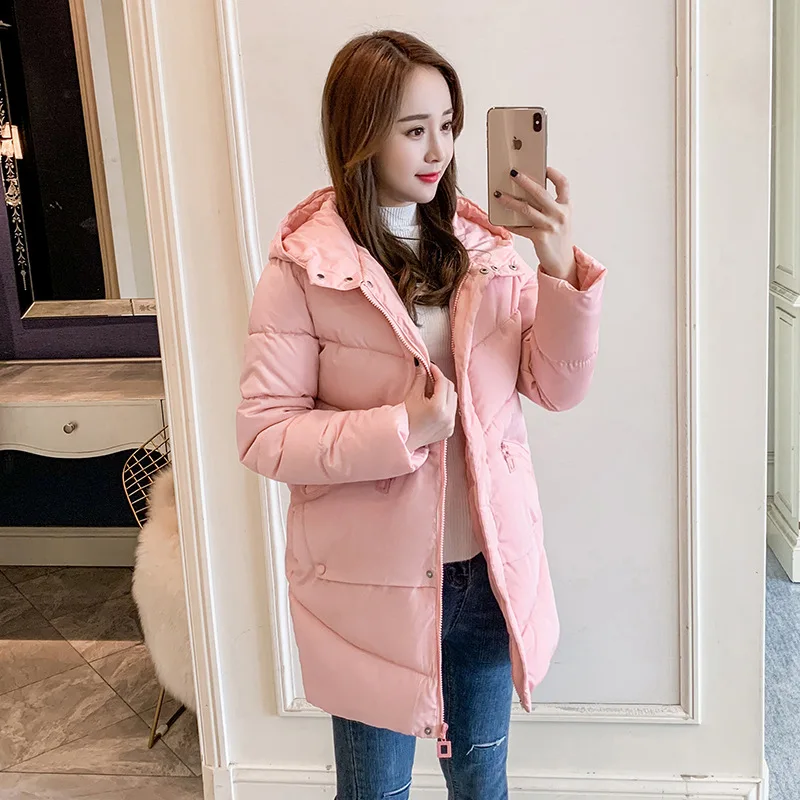 

2019 New Style Winter Korean-style Dongdaemun Thick Cotton-padded Clothes Women's Mid-length Cotton Coat Students down Coat INS