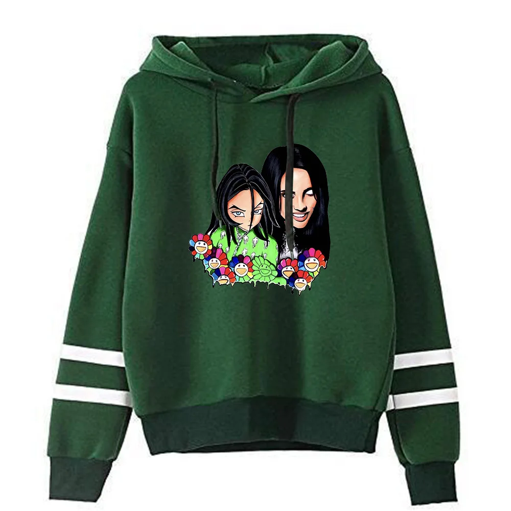 Billie Eilish толстовки женские/мужские Harajuku толстовки с капюшоном и длинным рукавом Лидер продаж Повседневная Уличная одежда хипстер крутой пуловер Топы - Цвет: 003