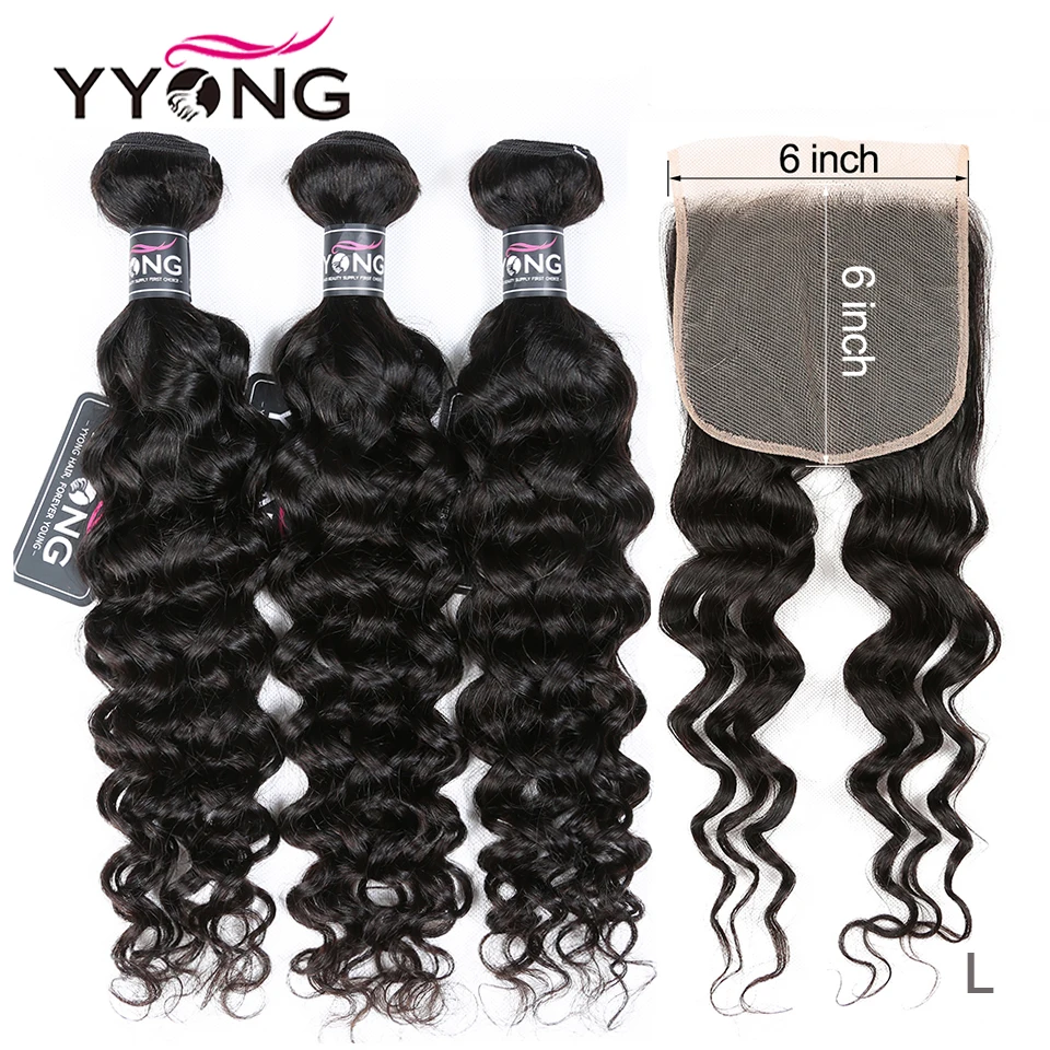 

Winter Design Yyong 6x6 Closure With Bundles Malaysian Milan Wave 3 Or 4 Bundles With Closure Remy Human Hair With Lace Closure