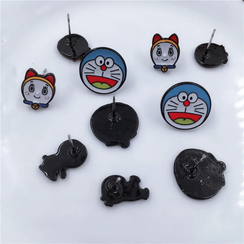 EUPNHY/, 20 пар, серьги-гвоздики Doraemon с героями мультфильмов гипоаллергенно-эмалированные серьги-гвоздики для женщин и девочек