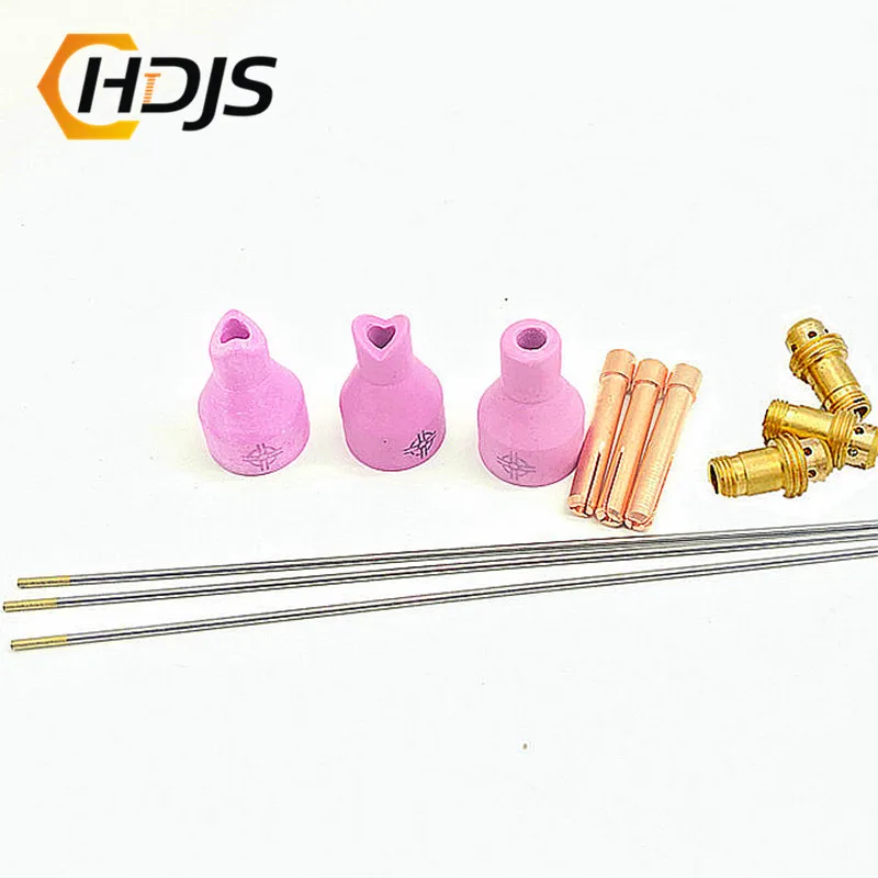 

12 Pcs qq150-150a TIG argon arc welding fittings package, copper clip inside, tile needle inside and outside nozzle guide body