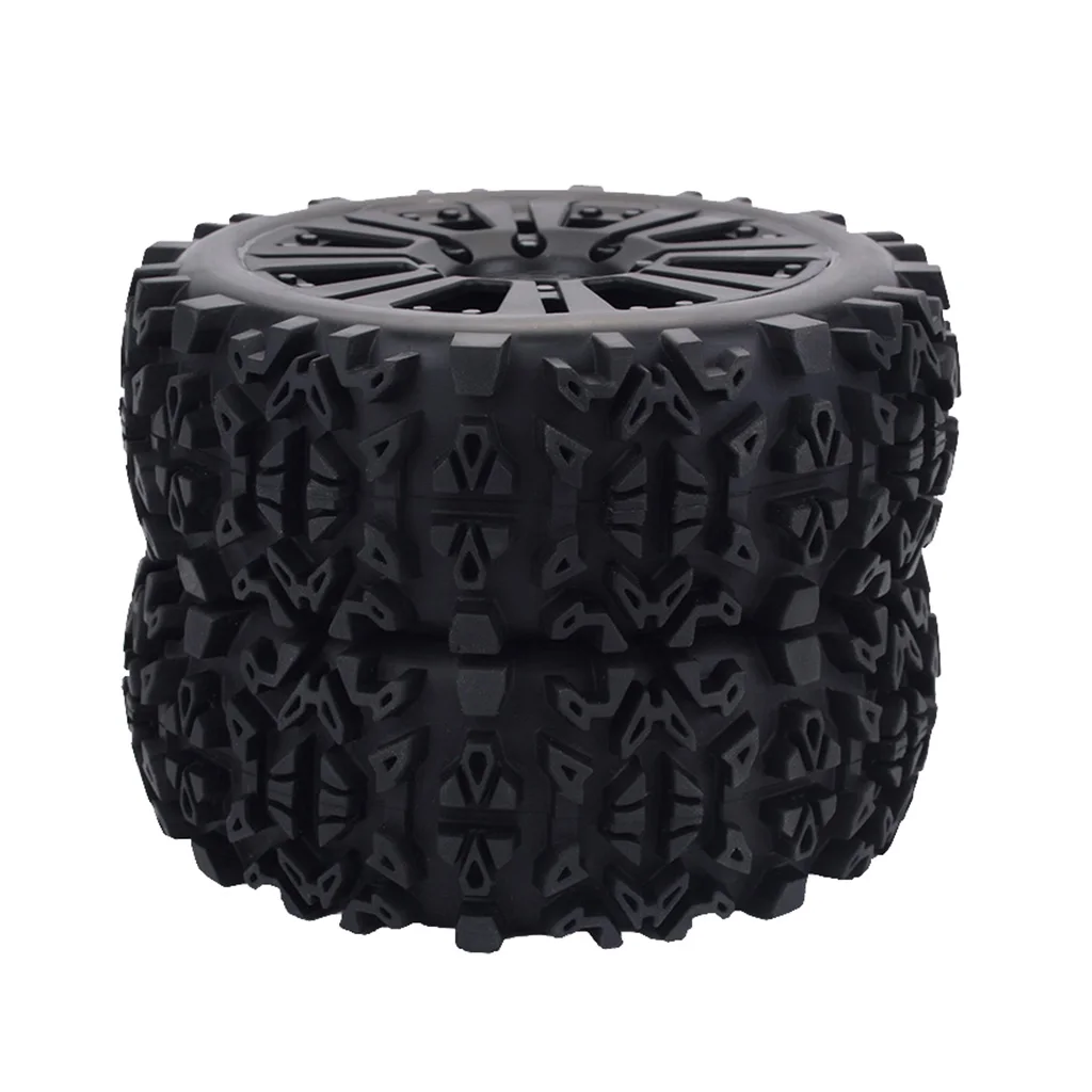 2pcs RC Crawler Buggy Car Wheel Rubber Tires - RC Spare Parts for 1/8 Monster Truck Truggy Model Cars, 120mm Dia. 18mm Hex