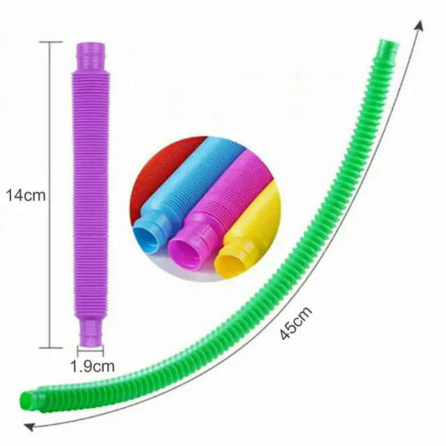 6Pcs Flexible Tube Toys Sensory Tactile Stimulation Inspiring Stress-relieving Pipe Toys for Kids 5