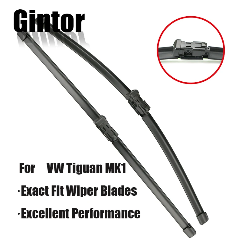 Gintor Auto Car Wiper LHD Front Wiper Blades Set For VW Tiguan MK1 2007