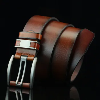 

Designer Best Quality 100% Upper Genuine Leather Alloy Pin Buckle Belt For Men Business Men Belt Fancy Vintage Jean Cintos Belt