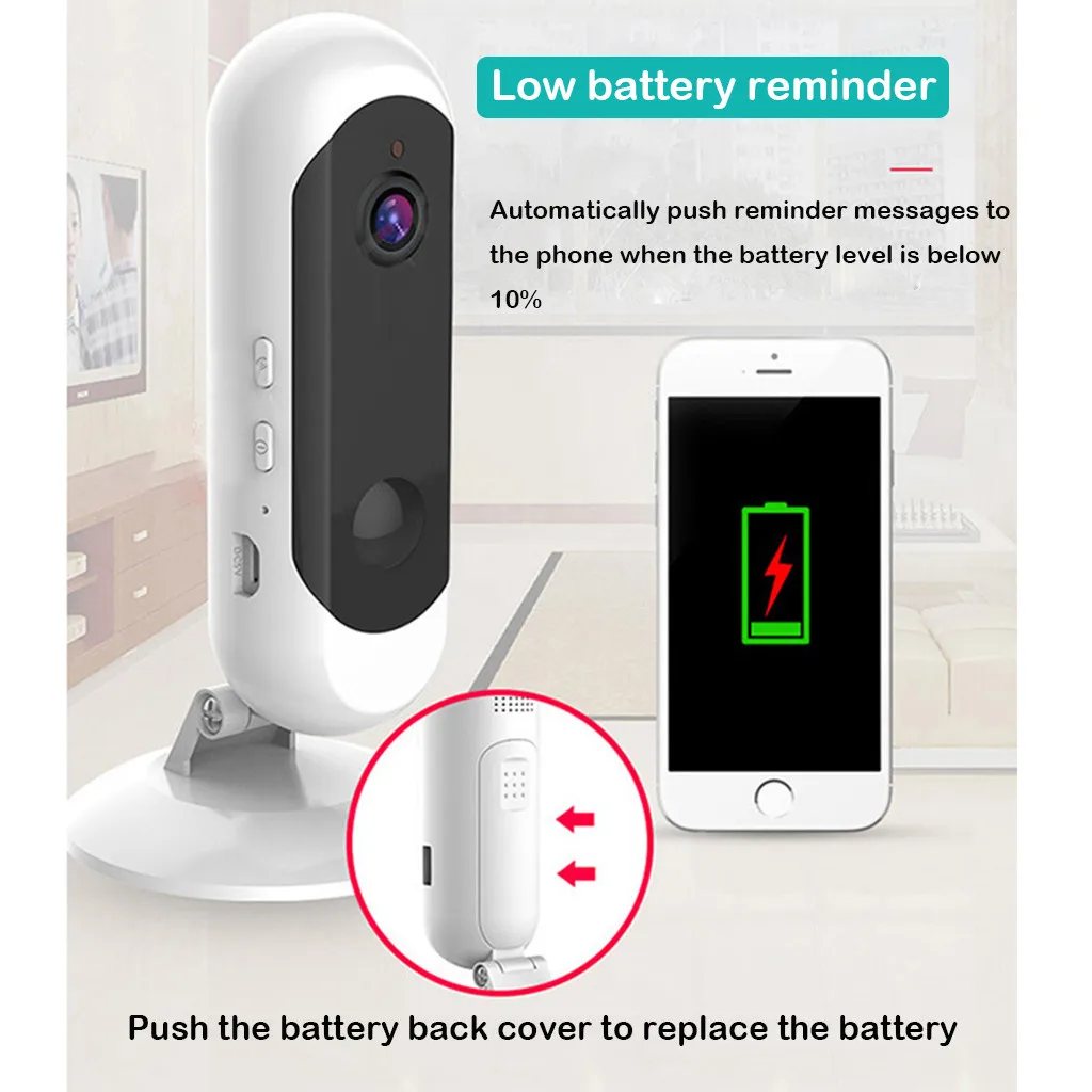 20% перезаряжаемая HD720P камера видеонаблюдения, Wifi, для безопасности, ночное видение, двухсторонняя аудио камера видеонаблюдения, камера видеонаблюдения