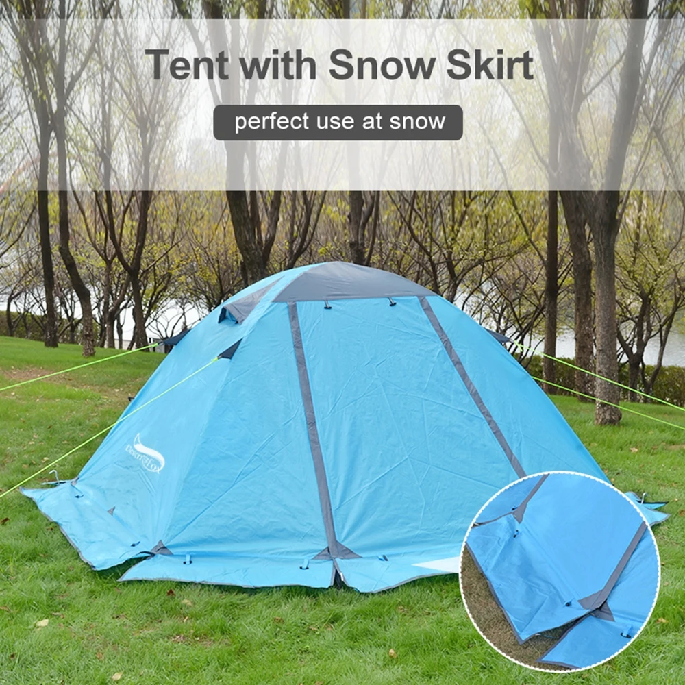 Desert&Fox, зимняя палатка с юбкой для снега, 2 человека, алюминиевая палатка, легкая альпинистская палатка для пеших прогулок, альпинизма, снежной погоды
